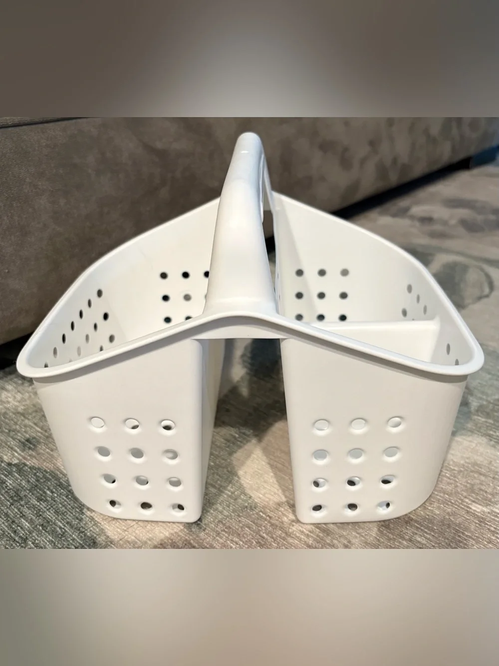 Great for College Dorm! White Plastic Dual-Compartment Caddy  Brand new $10